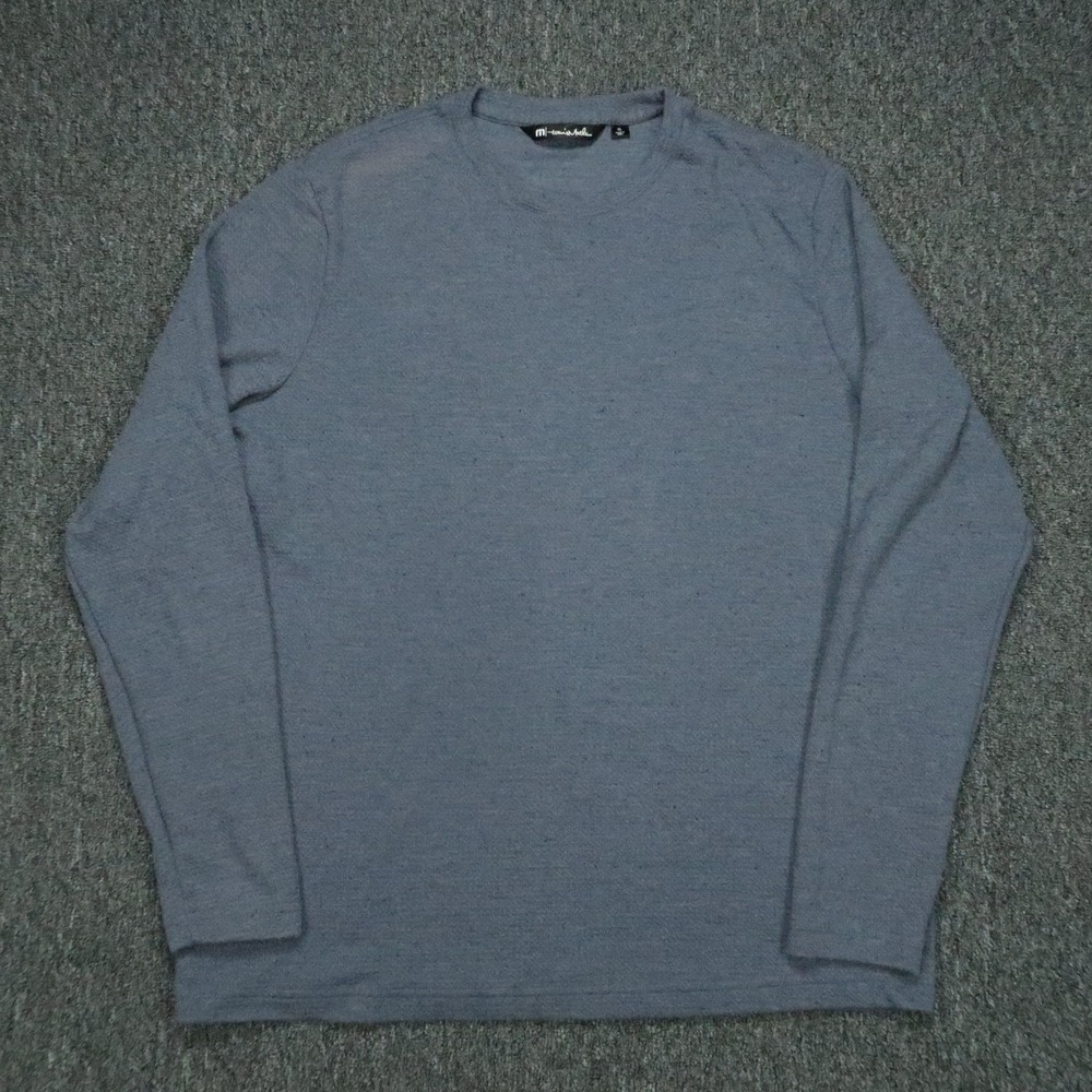 Travis Mathew Pullover Men Extra Large Blue Cloud Waffle Crew Performance Golf *
